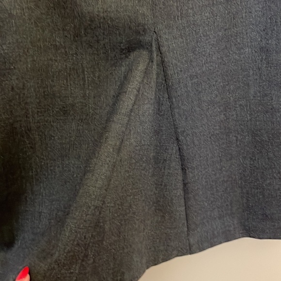 LOFT VTG petite classic A-line wool grey classic minimalist SKIRT back pleat 6P - Picture 9 of 13